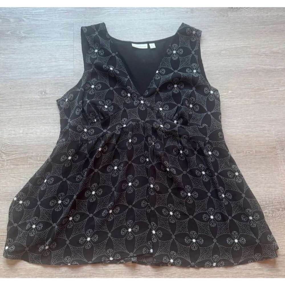 Vintage John Paul Richard Babydoll Black Woman’s Top XL